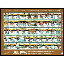 1996 -  Danmark -  Julemærker - Helark - 50 små  nisseeventyr ude i den hvide sne - 4-sidet takket - Ufoldet.